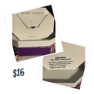 Bomb Party Silver and Purple Chloe Necklace